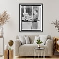 thumbnail image 4 of Historic Framed Print, [Alma Hitchcock, three-quarter length portrait, left profile, holding poster of Alfred Hitchcock's film, Rear window"]", 17-7/8" x 21-7/8", 4 of 9