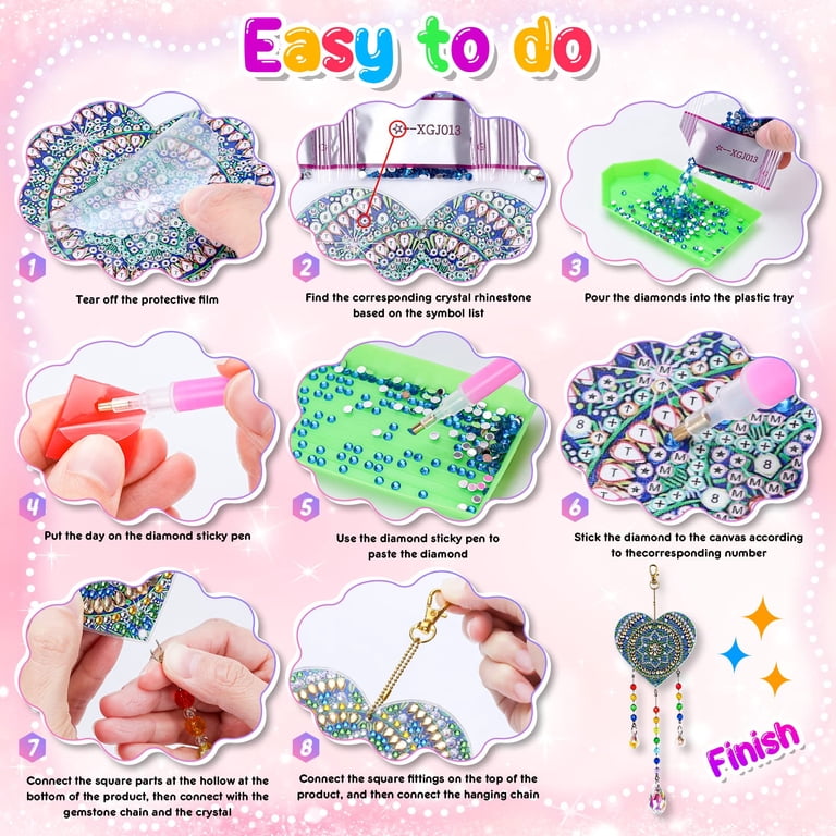 Diamond Craft Kit For Kids Age 8-12 – 5D Diamond Art Kits To Make Flower Bouquet, Gem Art & Craft Activity, Birthday Gift For Boys & Girls