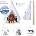 thumbnail image 6 of DEWEL Dog Teepee Cat Tent Pet Private Cabin House,White,Protable,Washable,28 x 24 inch(Without Cushion), 6 of 7