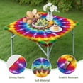 thumbnail image 4 of Colorful Tie Dye Star Mandala Square Fitted Tablecloth with Elastic Edge,Square Table Cover,Washable Elastic Table Cover for Home Kitchen Party Decor 36"x36", 4 of 6
