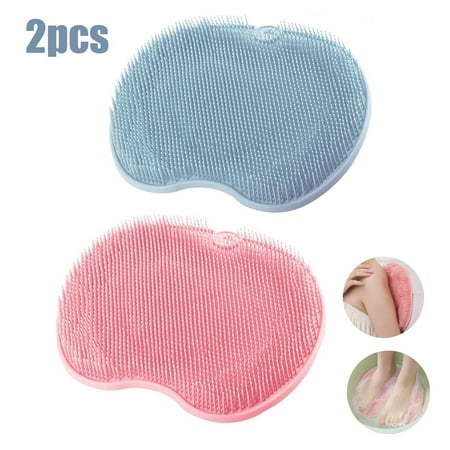 2 Pack Body Scrub Brush Lazy Back & Foot Massage Scrubber Easy Grip Exfoliating Brush for Shower Bath Reusable Personal Cleaning Tool for Home Use