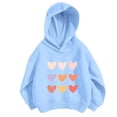 thumbnail image 2 of Bnwani Big Girls Hoodies Long Sleeve Fall Sweatshirt Hearts Printed Pullover Size 7-8, 2 of 7