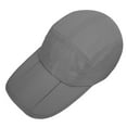 thumbnail image 3 of Unisex Foldable UPF 50+ Quick Dry Baseball Cap with Long Bill Portable Sun Hats, Gray, 3 of 5