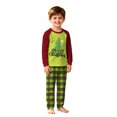thumbnail image 3 of Matching Christmas Pajamas for Family, Soft Raglan Long Sleeve Tree Shirt & Lime Plaid Pants 2 Piece Christmas Pajamas Home Sleepwear Set, 3 of 5