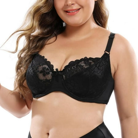 

Alvage Women s Plus Size Bra Full Coverage Underwire Unlined Lace Bra