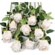 thumbnail image 1 of XmhyTop 10 rosas artificiales de tallo largo, rosas de seda falsas para ramo de boda, decoración del hogar (blanco), 1 of 4