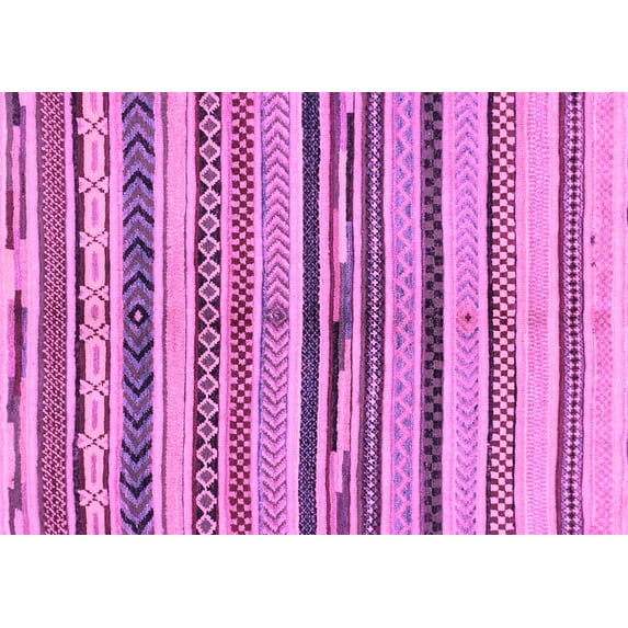 Ahgly Company Indoor Rectangle Abstract Purple Modern Area Rugs, 7' x 10'