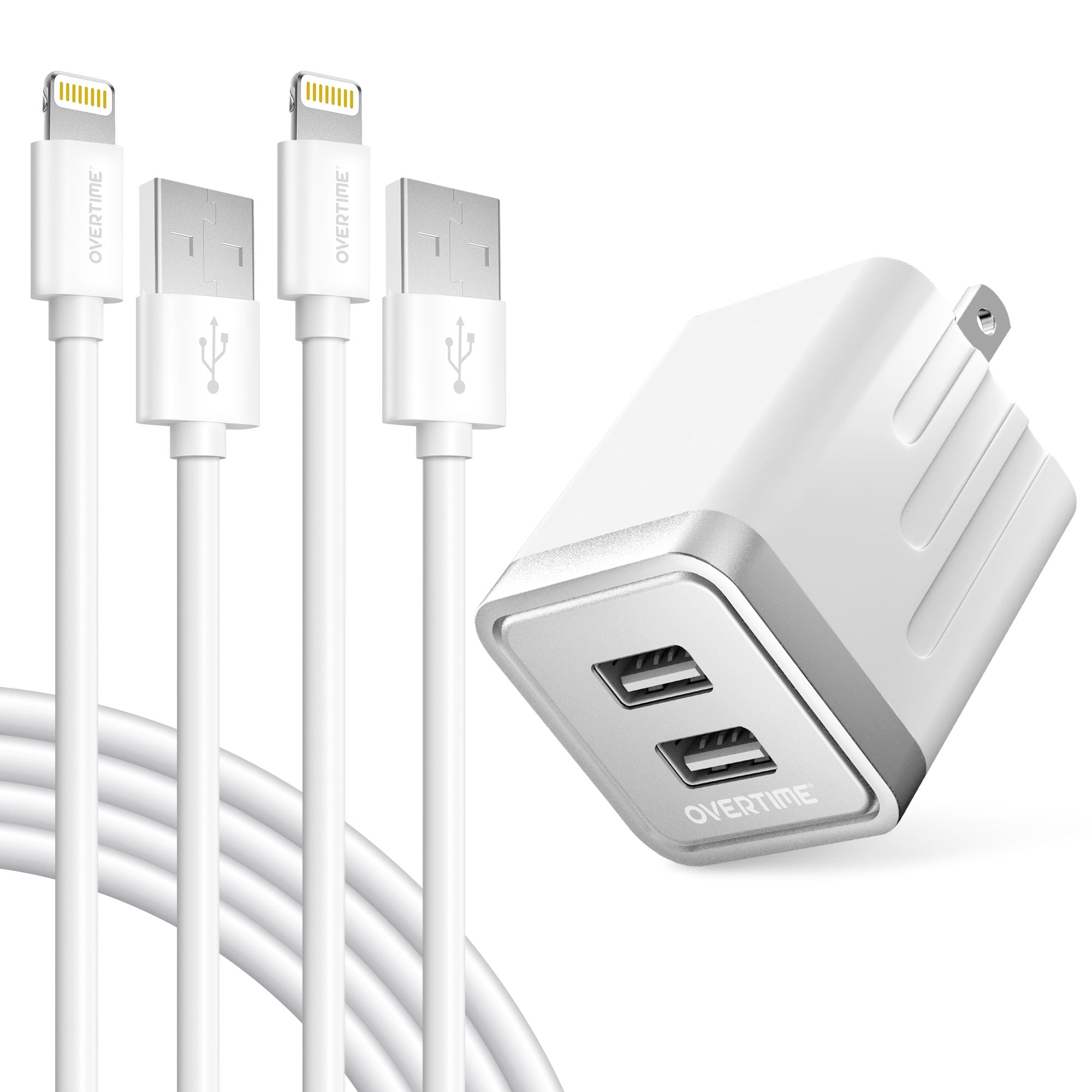 Overtime Phone Charger Set MFi Certified Lightning Cable (6ft, 6ft