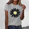 thumbnail image 2 of Trendfront Womens Cute Daisy Floral T-Shirts Crewneck Short Sleeve Regular Fit Graphic Tunics Vintage Casual Summer Tee for Women, 2 of 4