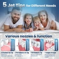thumbnail image 6 of OasiSmile Water Flosser for Teeth Cleaning, Portable Cordless Dental Floss 300ML Rechargeable Oral Irrigator with 5 Jet Tips for Home Travel Office, Purple, 6 of 9