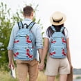 thumbnail image 7 of Defioc Red Funny Crab on Blue Stripe for Canvas Backpack,Travel Rucksack Unisex Knapsack Laptop Backpack for Work & College -Medium, 7 of 7