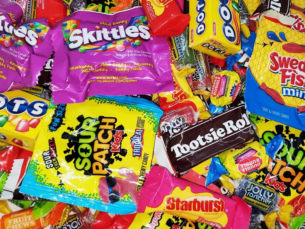Pinata Starburst Skittles Bulk Candy Variety Pack 4 Pounds Sour Patch Kids Tootsie Dots