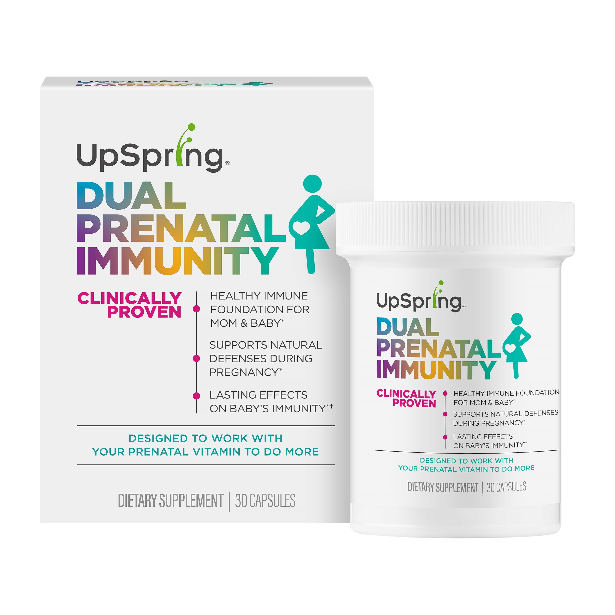 Upspring Dual Prenatal Immunity Probiotic, Clinically Proven for Mom