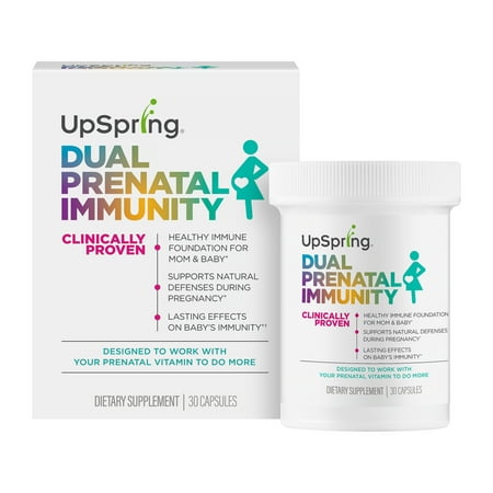 Upspring Dual Prenatal Immunity Probiotic, Clinically Proven for Mom and Baby, 30 Capsules