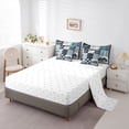 thumbnail image 5 of jejeloiu Happy Camping 7pcs Bedding Comforter Set,Wild Bear Deer Queen Bedding Sets,Blue Black Queen Sheet Sets For Boys Kids,Super Cozy Room Decor Reversible, 5 of 8