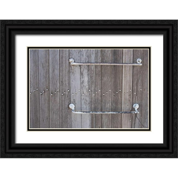 Murdock, Ramona 24x17 Black Ornate Wood Framed with Double Matting Museum Art Print Titled - Weathered Wood and Iron II