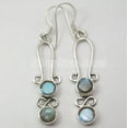 thumbnail image 2 of SilverStarJewel Sterling Silver Labradorite Earrings 2" Women Stone Jewelry, 2 of 3