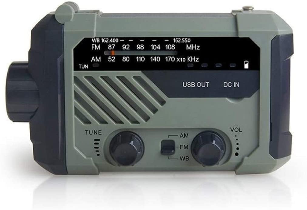 XLN-290WB AM/FM NOAA Weather Emergency Solar Crank Radio Receiver and Flashlight