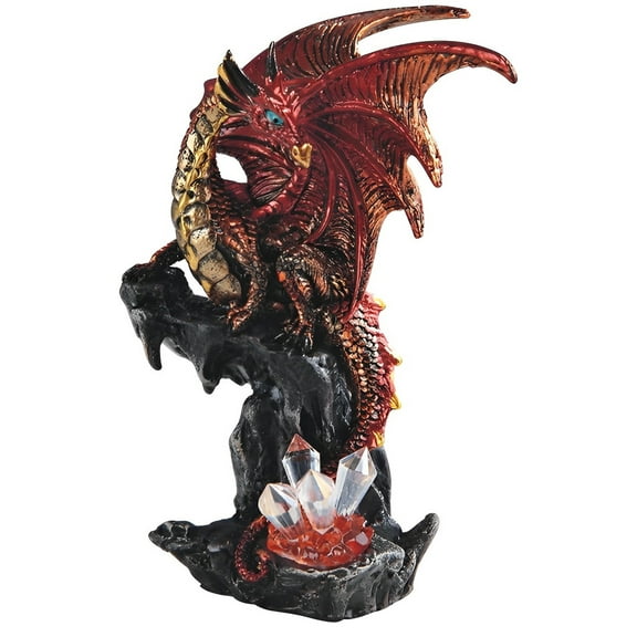 FC Design 6"H Red Volcano Dragon Guarding Faux Crystal Gemstone Figurine Statue Sculpture Ornament Decoration Home/Room Decor and Unique Gift Ideas for Housewarming, Holidays and Birthdays