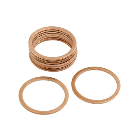 

10 Pcs Copper Tone Sealing Rings Holder Parts Washers 22mm Inner Diameter