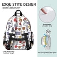 thumbnail image 5 of Baseball Characters White Pattern Backpack for School, Cute School Bag with Adjustable Shoulder Straps and Padded Back, 15.25"x11.5"x5.25", 5 of 5