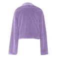thumbnail image 6 of Htigea Clearance Womens Winter Outerwear Faux Fur Long Sleeve Crop Jacket Shaggy Coat Open Front Cardigans for Party Travel Today Deals Purple,L, 6 of 6