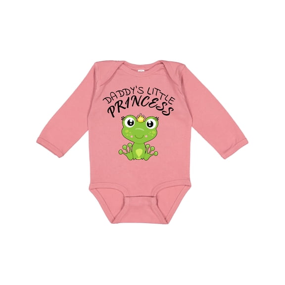 Inktastic Daddy's Little Princess- cute frog Girls Long Sleeve Baby Bodysuit