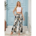 thumbnail image 4 of Usaibhir Wide Leg Pants for Women High Waisted Palazzo Pants Work Casual Flowy Tie Knot Trousers with Pockets S-XXL, 4 of 12