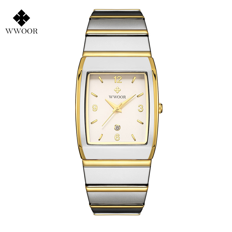 Square Watch for Men and Women - Stainless Steel With Date - Casual Men's Watches