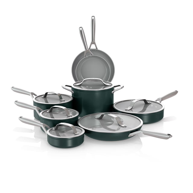 Set de utensilios de cocina Ninja NeverStick Ceramic Pro, 14 piezas, color verde