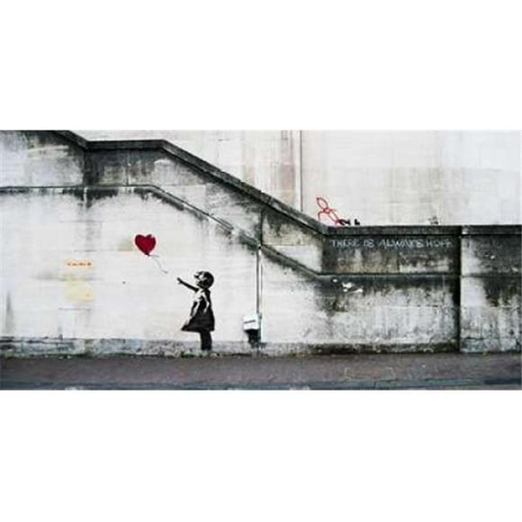 Selected Artworks PDX2BY1996SMALL South Bank London-Graffiti Attributed To Banksy Poster Print by Anonymous&#44; 10 x 20 - Small
