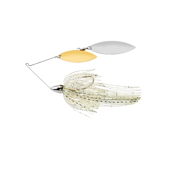 War Eagle Custom Lures Nickel Frame Double Willow Spinnerbait Green Shad Skirt 1/2 oz.