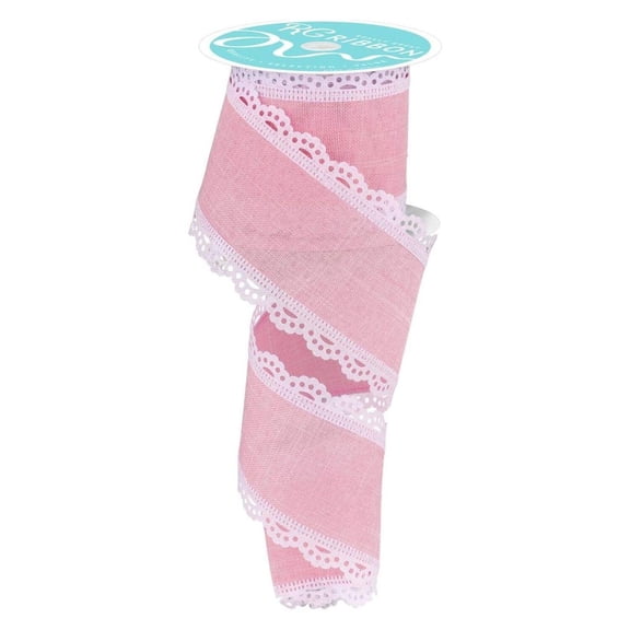 Craig Bachman Ribbon Scalloped Edge Light Pink 2.5 Inch 10 Yard