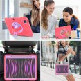 thumbnail image 4 of ELEHOLD for iPad Pro 11 inch 2022/2021/2020/2018 iPad Air 5/Air 4 Rugged Case, Shockproof Heavy Duty Protective Cover with Handle Strap & Pencil Holder & Kickstand & Shoulder Strap - Red Purple, 4 of 13