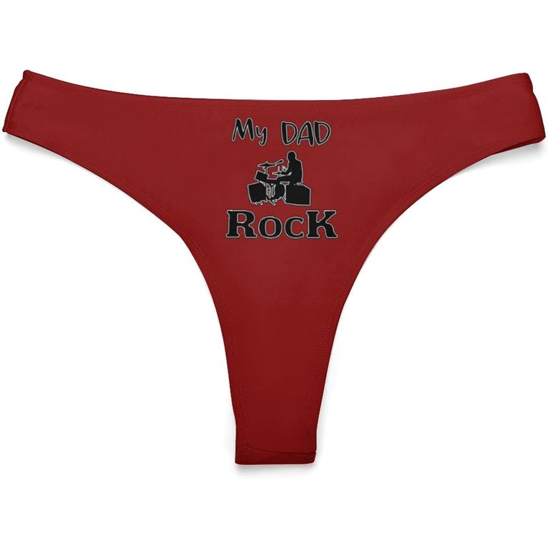 My Dad Rock Women's Underwear Thongs Sexy Breathable T-Back