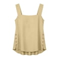thumbnail image 5 of Tank Tops For Women Fashion Womens Summer Tops Cotton Linen Side Button Loose Fit Causal Sleeveless Shirts Square Neck Tee, 5 of 7