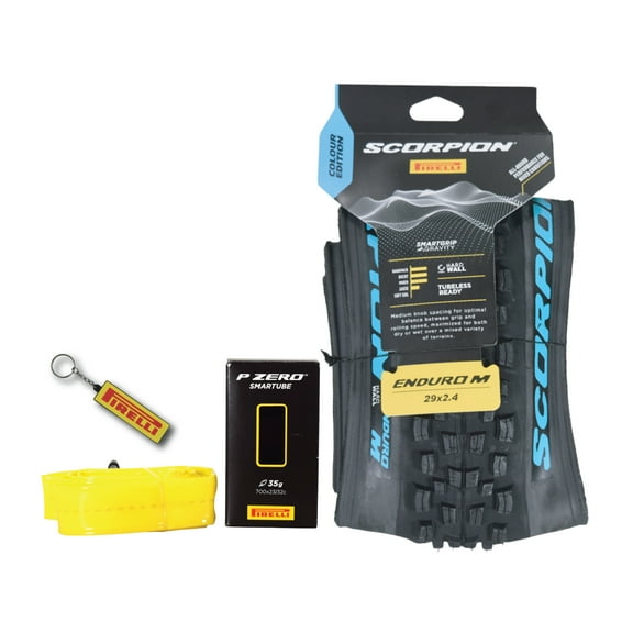 Pirelli Scorpion Enduro M TurquoiseColor Edition Mountain Bicycle Tire 29x2.4 - Tubeless High-Performance Tear-Resistant MTB Tire for XC Racing, Trail and Enduro Riding   SmarTUBE 23/32-622