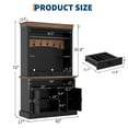 thumbnail image 2 of Danolapsi Coffee Bar Cabinet,72" Tall Farmhouse Coffee Bar Hutch with Storage,Sideboard Buffet Cabinet with Microwave Stand/Glass Shelf/6 Hooks/3 Drawers for Kitchen Living Dining Room,ship in 2 boxes, 2 of 7