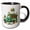 Black/White, variant on 3drose, Fancy St Patricks Day Green Truck with Flowers and Balloons, 11oz Two-tone Blue Mug