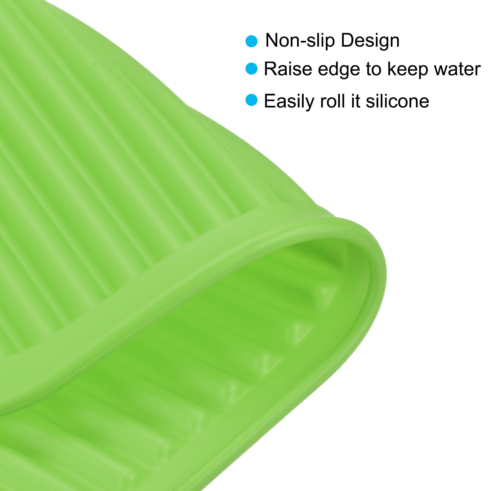 Unique Bargains Silicone Dish Drying Mat Reusable Sink Drain Pad Heat Resistant Green