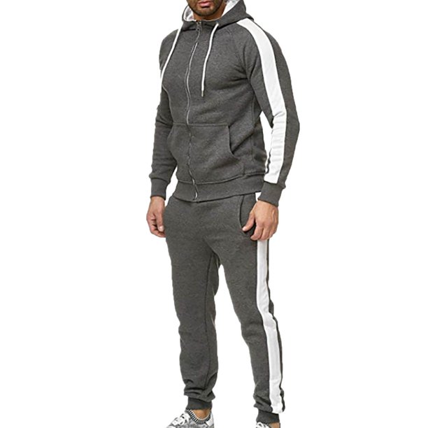 Hombres Casual Espesar Sudadera con capucha Colorblock Cardigan Deportes al aire libre Cremallera Sudadera Traje Pompotops oipoqjl29269