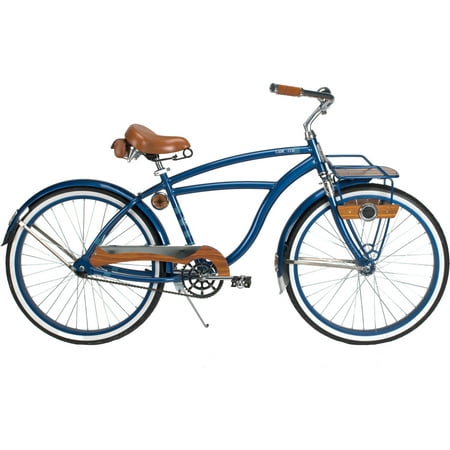 26 inch Huffy Cape Cod Men’s Cruiser Bike, Metallic Blue