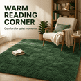 thumbnail image 6 of HOISUN 5x8 ft Soft Shag Area Rug for Bedroom Living Room, Fluffy Plush Non-Slip Carpet, Leaf Green, 6 of 10