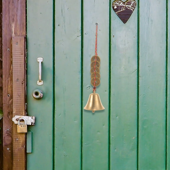 SEWCHICS Chinese Style Bell Hanging Ornament Brass and Cotton Rope for Home