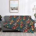thumbnail image 2 of Yiaed Mushrooms And Flowers Print Blanket Throw Blanket Soft Cozy Flannel Blanket for Home Bed Sofa Couch Chair-60"x50", 2 of 6