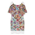 thumbnail image 3 of Otomi Fabric Mexico Art Women's Off The Shoulder Ruffles Summer Wedding Guest Loose Casual Party Beach Dress, 3 of 9