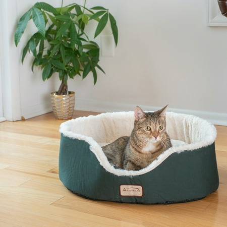 Armarkat Round Pet Cat Bed, Laurel Green