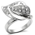 thumbnail image 1 of Women Rhodium Brass Ring with AAA Grade CZ in Clear - Size 6, 1 of 1