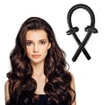 thumbnail image 1 of Rizador de pelo sin calor para cabello largo, rulos de cinta de seda sin calor para un peinado cómodo durante la noche, color negro., 1 of 5