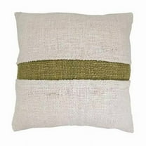 Saro Lifestyle 3512.OL20SP 20 in. Banded Poly Filled Square Throw Pillow, Olive